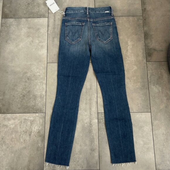 NEW MOTHER high waisted the looker ankle fray Walking on Coals blue skinny 23 - Picture 2 of 9